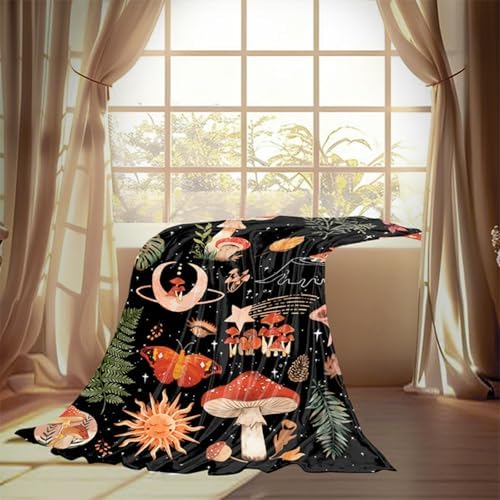 Mushroom Blanket Gothic Gifts for Women Men - Gothic 50"X60" Soft Throw Blanket - Mushrooms Derco Present for Woman Man Boys Girls Mushrooms Decorations Gifts